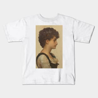 Head of a Girl by Frederic Leighton Kids T-Shirt